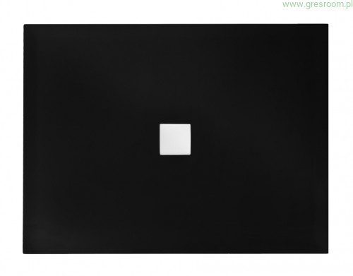 Besco Ultraslim Nox Black 110x90 cm prostokątny czarny