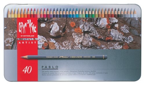 Unbekannt Caran d d'ache  Pablo kredek  metalowym pudełku z 40 farbstiften 666.340