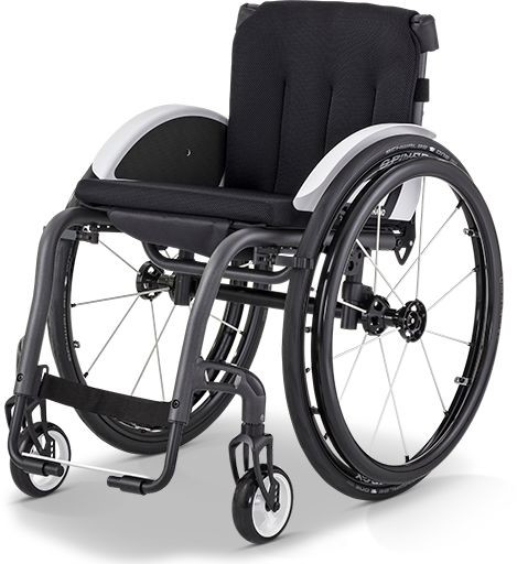 Meyra Wózek inwalidzki na stałej ramie otwartej - lekka, aluminiowa konstrukcja, wytrzymała tapicerka, regulowany podnóżek NANO 1.155)