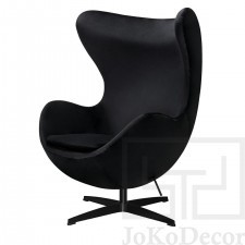 King Home Fotel EGG CLASSIC VELVET BLACK czarny - welur, podstawa czarna JH-026.BLACK.111B [11783595]