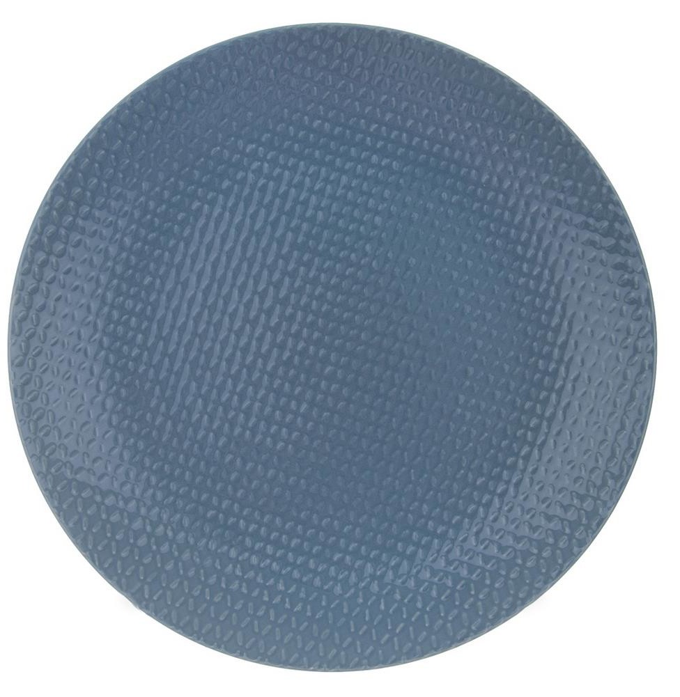 Producent niezdefiniowany TALERZ OBIAD. CERAM. RELIEF 27CM (NIEBIESKI) -ET- 128389-N