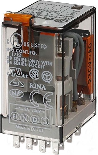 finder Przekaźnik Finder złota-Materiał styku 230 V AC, 4 W, 7 A, 1 sztuki, 55.34.8.230.5040 55.34.8.230.5040