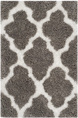Safavieh bsg319b-3 shimla wysokie runo, poliester, srebrny/biały, 91 x 152 x 4.445 cm BSG319B-3