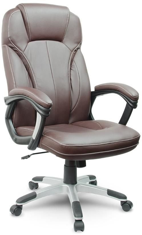 Eago Fotel biurowy skórzany EG222, brązowy