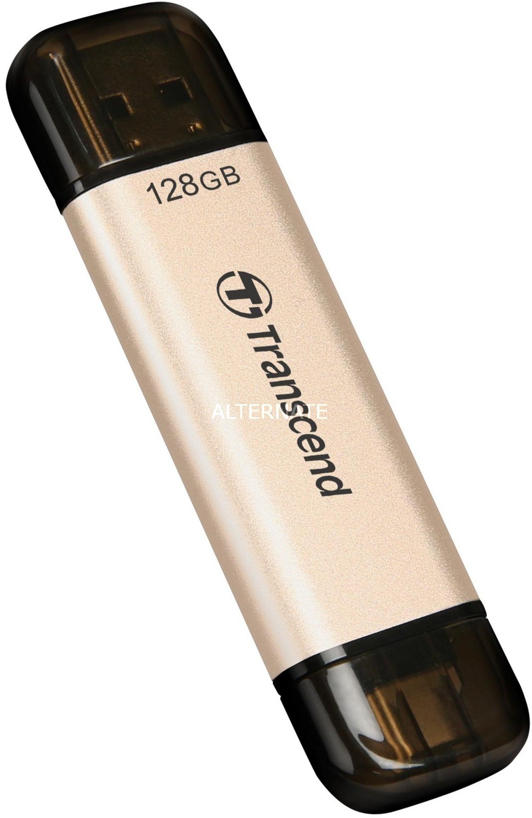 Transcend JetFlash 930C pamięć USB 128 GB USB Type-A / USB Type-C 3.2 Gen 1 (3.1 Gen 1) Złoto, Nośnik Pendrive USB