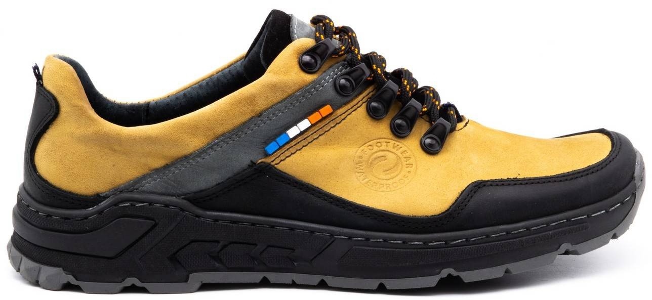 Olivier Olivier Męskie buty trekkingowe skórzane 292GT żółte