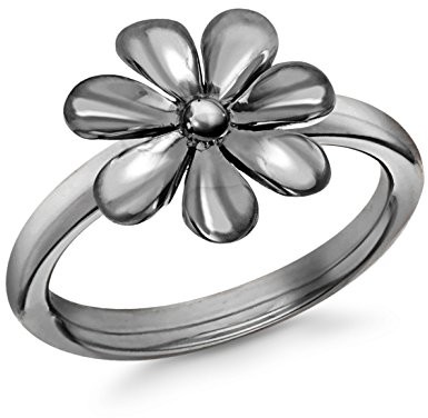 Tuscany TUSCANY pierścionek damski srebro 925 wysokiej próby Black Rhodium plated Flower Stackable 8.48.151, srebro sterling próby 925, srebro 8.48.1513