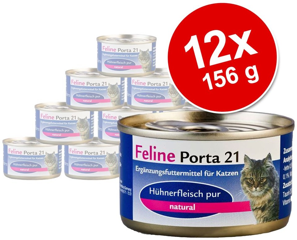 Porta 21 Korzystny zestaw Feline 12 x 156 g - Kitten Kurczak z ryżem