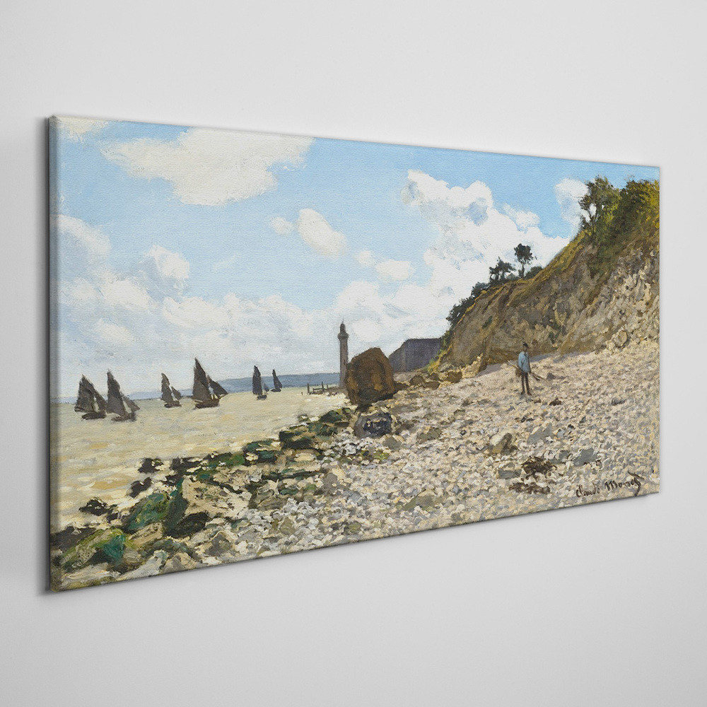 PL Coloray Obraz Canvas Łodzie Przy Plaży Monet 120x60cm