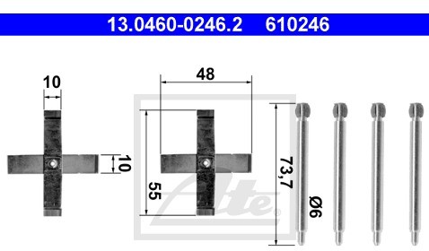 ATE Zestaw akcesoriów, klocki hamulcowe 13.0460-0246.2