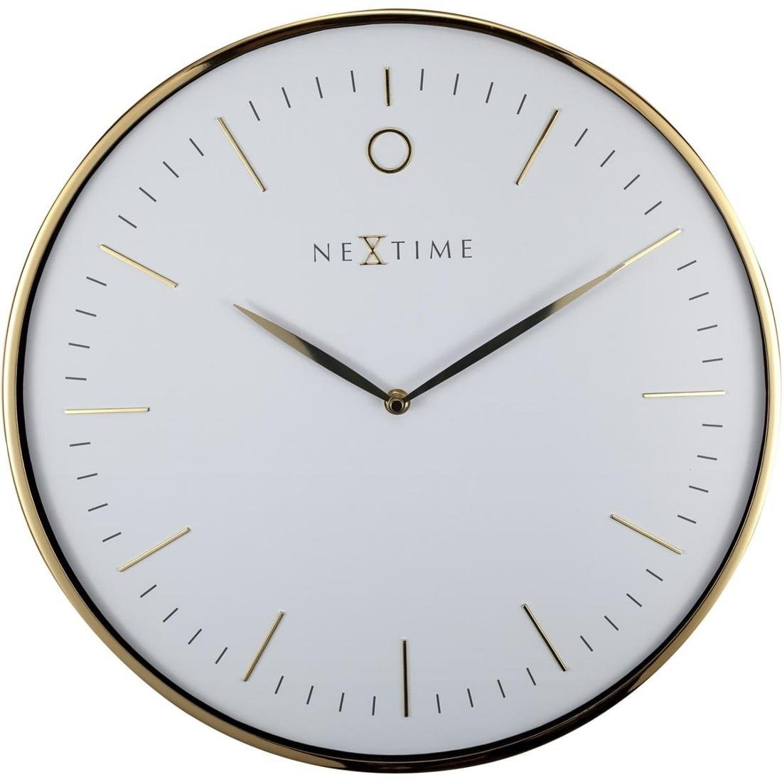 Nextime Zegar ścienny Glamour, biały, złoty, 40x4,8 cm