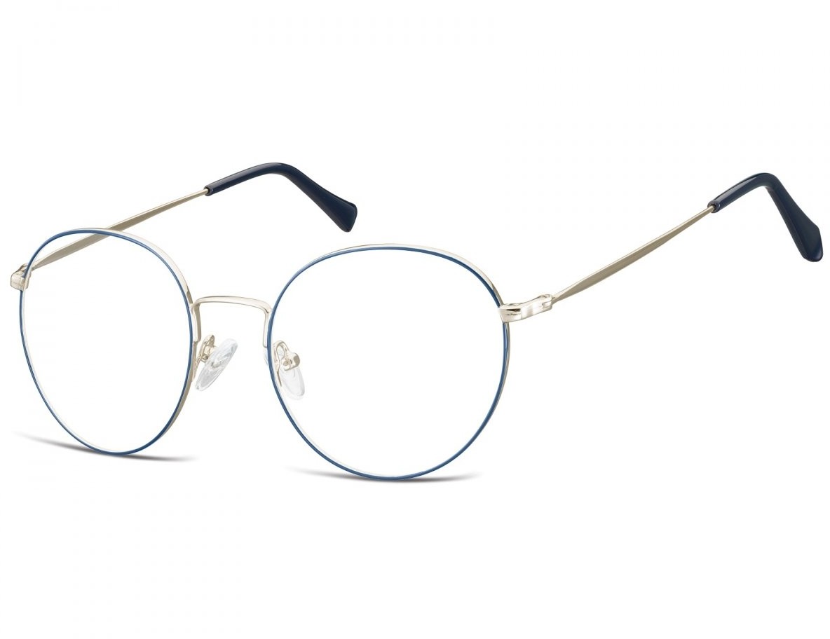 Sunoptic Lenonki okrągłe Oprawki optyczne 915F srebrno-niebieskie 915F