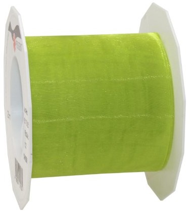 Pattberg Prezent 72 MM 25 m Sheer  taśma organza, jasnozielony 6017525-027