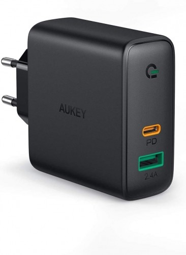 Aukey Ultraszybka ładowarka sieciowa 2xUSB Power Delivery 1xUSB A+1xUSB C 60W 5.4A PA-D3