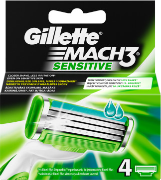 Gillette Wymienne wkłady do maszynki - Mach3 Sensitive Wymienne wkłady do maszynki - Mach3 Sensitive