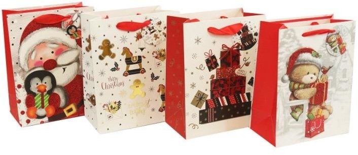 BENIAMIN Torebka Świąteczna 3D pionowa mała mix wzorów