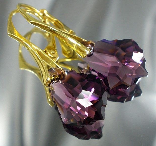 Swarovski piękne kolczyki ZŁOTE SREBRO 16AM