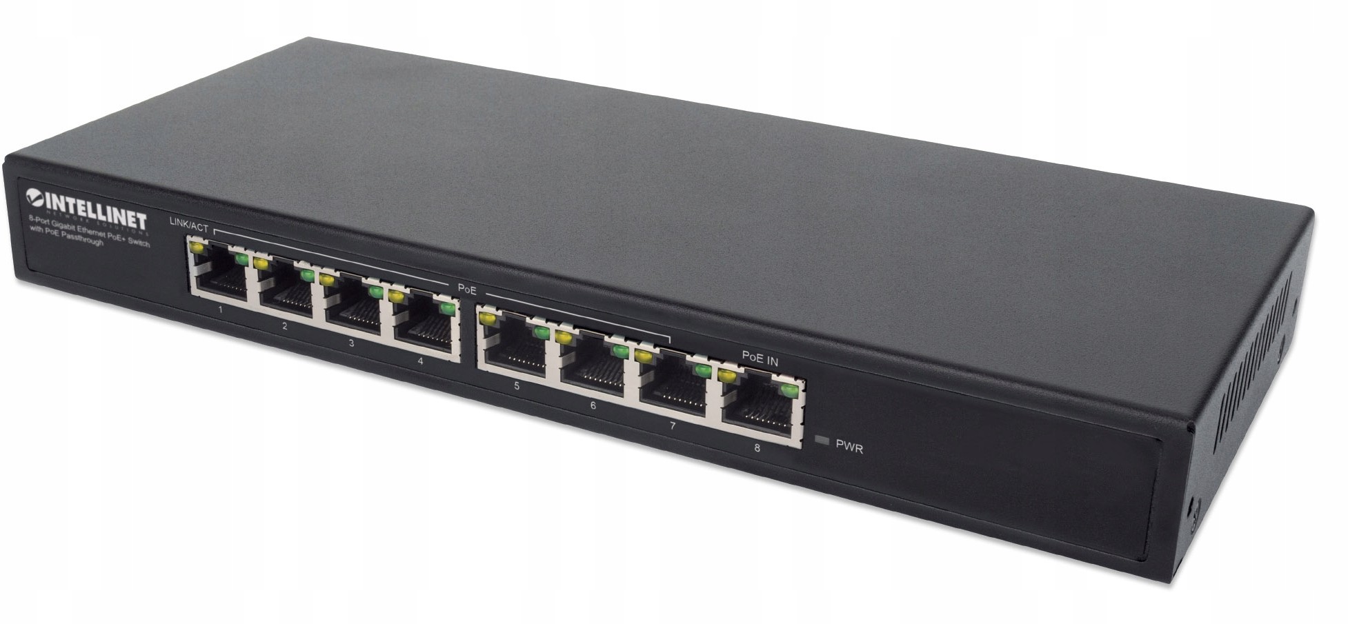 Switch Gigabit 8xRJ45 PoE+85W, zasilanie przez PoE