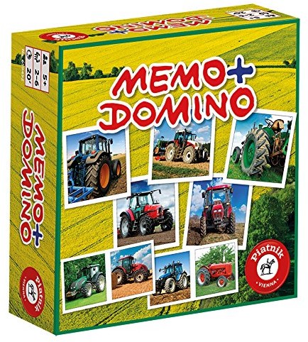 Фото - Настільна гра Piatnik Memo + Domino Traktoren 