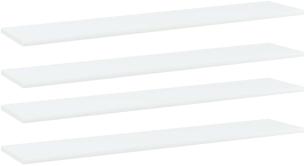 vidaXL Półki na książki, 4 szt., białe, 100x20x1,5 cm, płyta wiórowa