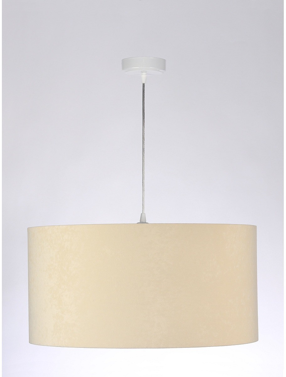 Koncept BPSKONCEPT Lampa wisząca welurowa beżowy srebrny tkanina pcv Hemlata 60 BPS 010-028-60CM