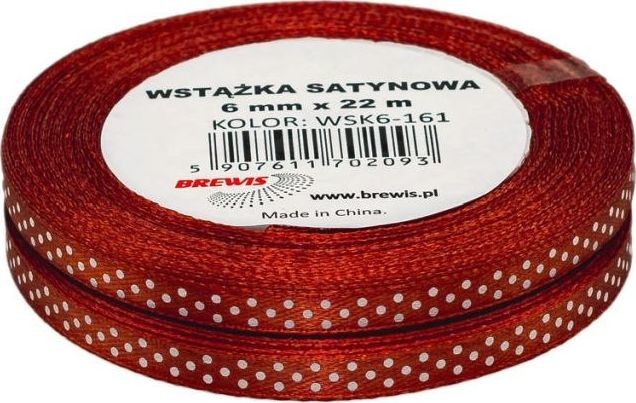 BREWIS BREWIS Wstążka satynowa BREWIS kropki 6mm WSK6-161 Brewis AC816BRW