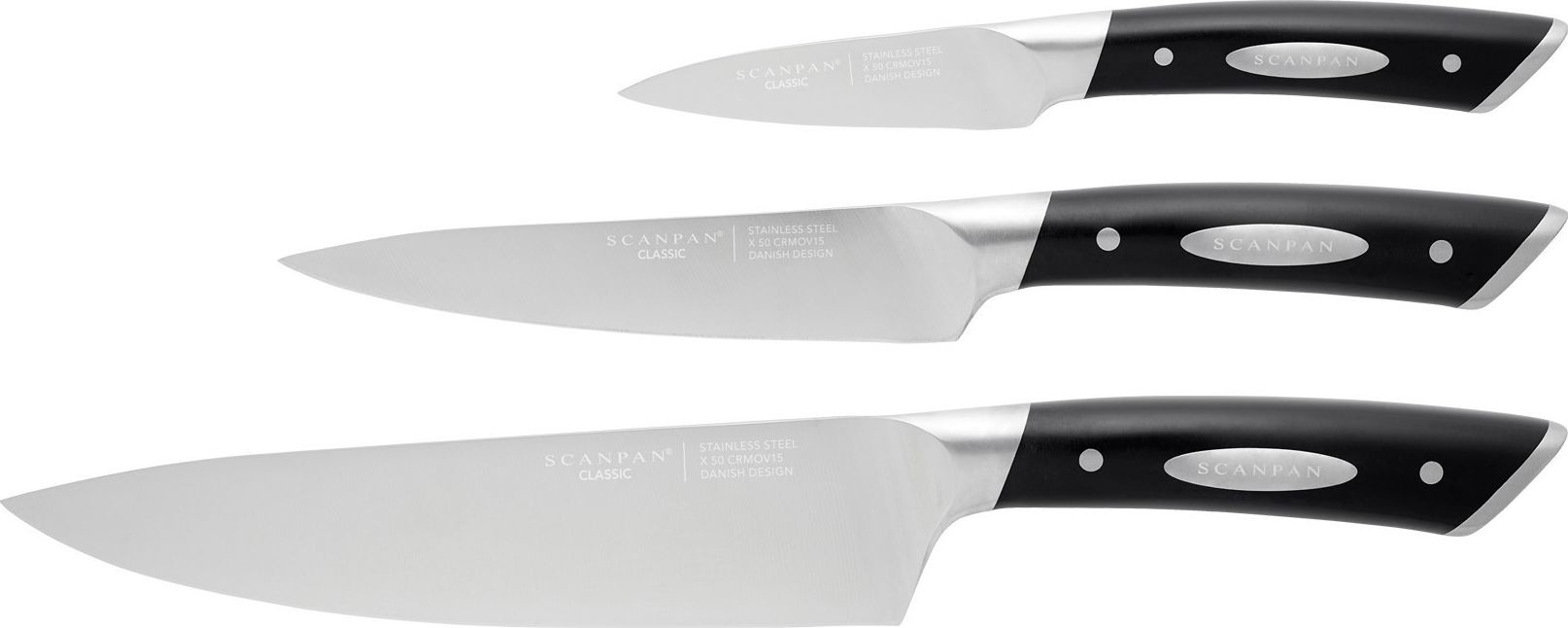 Scanpan Noże 3 szt zestaw Szefa Classic SC-92001800CLS