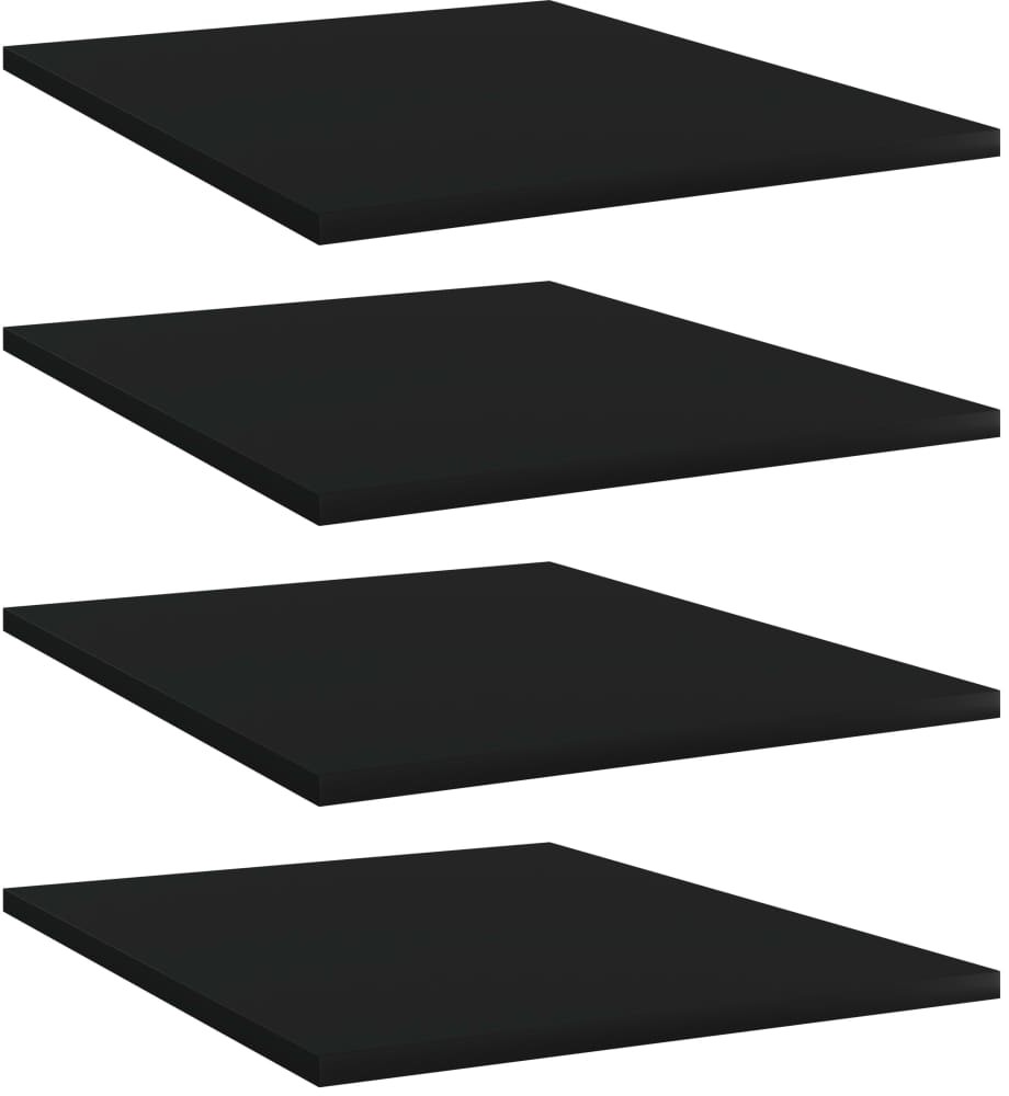 vidaXL Półki na książki, 4 szt., czarne, 40x50x1,5 cm, płyta wiórowa