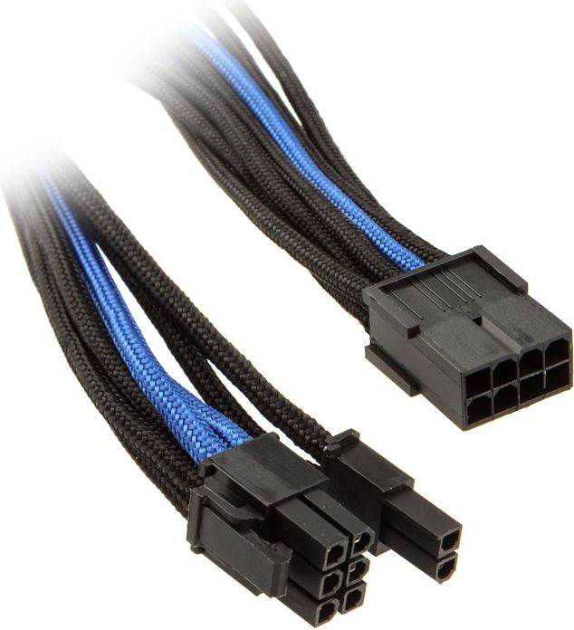 Silverstone Adapter PCI 8-Pin na PCIe 6+2-Pin 25cm czarno niebieski SST-PP07-PCIBA