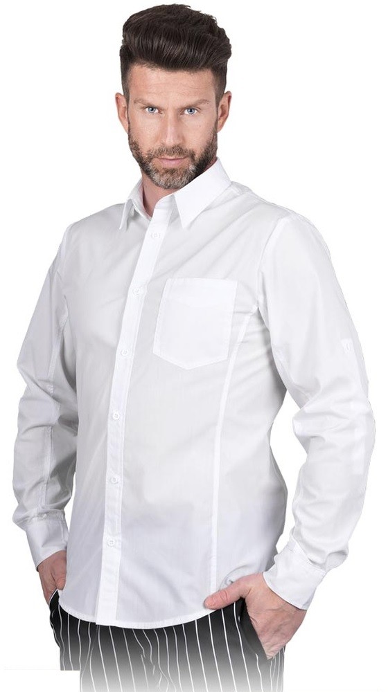 Reis FESTIVO-M - koszula męska długi rękaw, kołnierzyk, zapinana na guziki, 65% poliester, 35% bawełna, 110 g/m - S-3XL.