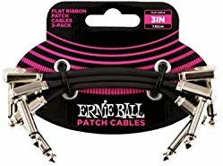 Ernie Ball 7,5 cm płaski kabel krosowy 3-pak P06220