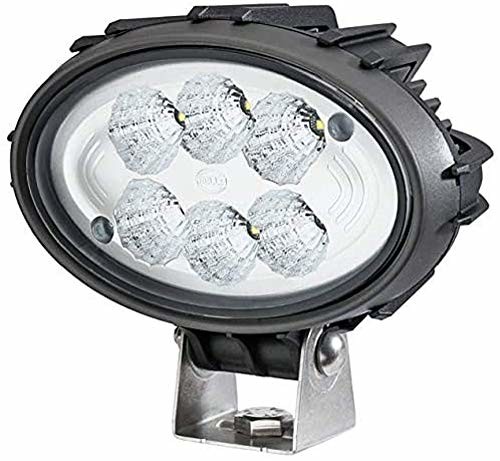Hella 1GA 996 761-111 reflektor roboczy  Owalny 100 Compact  LED  12 V/24 V  1850 lm  mocowanie pałąkowe  wiszący/stojący  szerokie oświetlenie, czarny