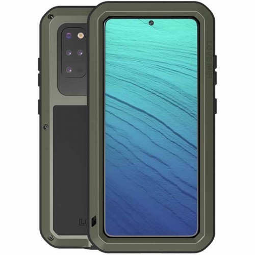 Love Mei Etui Pancerne + szkło Galaxy S20 Plus, zielone 6932809614314