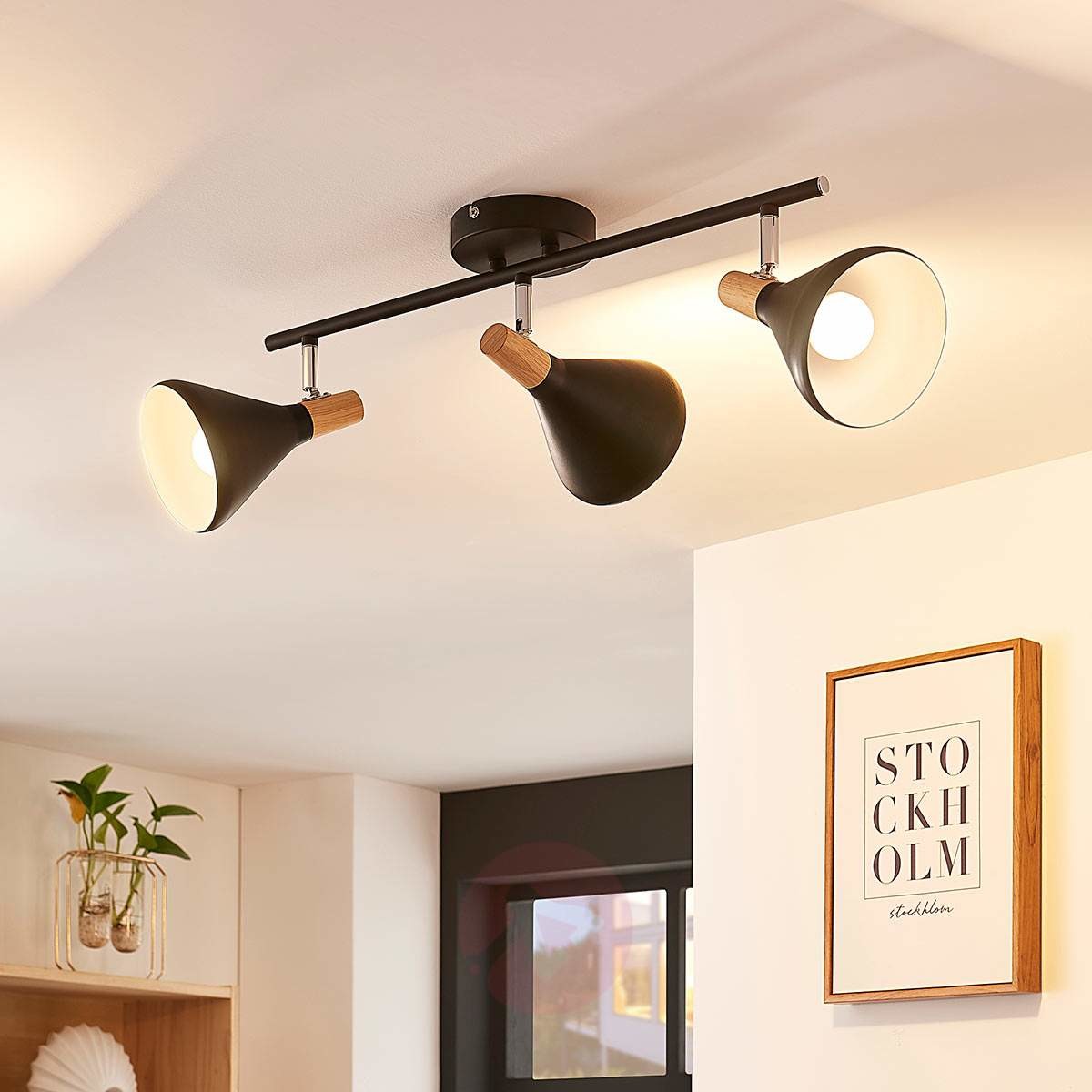 Lampenwelt com Lampa sufitowa LED Arina w stylu skandynawskim