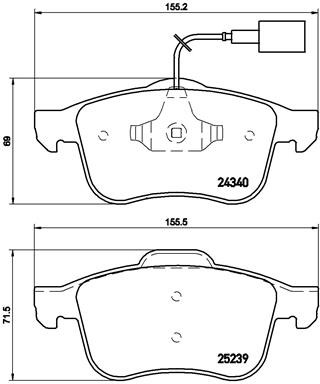 BREMBO Zestaw klocków hamulcowych, hamulce tarczowe P 23 132