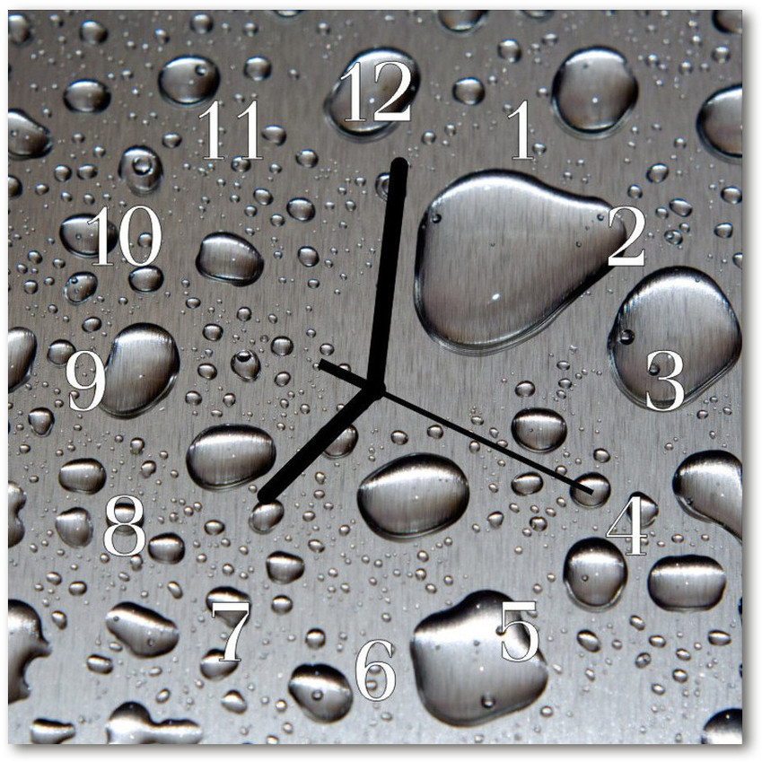 tulup pl Zegar szklany kwadratowy Krople 30x30cm