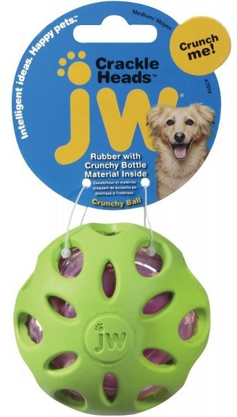 JW Zabawka dla psa piłka, Medium Crackle Heads Ball, 8 cm