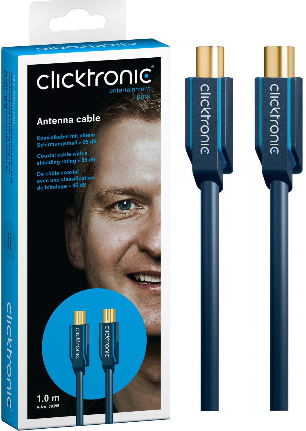 Clicktronic CLICKTRONIC Przyłącze TV IEC gn.TV/wt.TV 100% ekranowane 7,5m