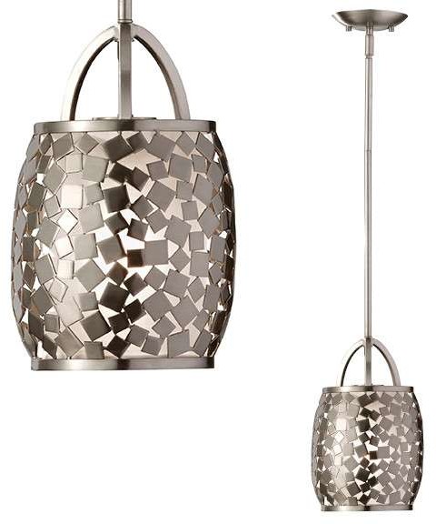 Feiss Wisząca LAMPA industrialna ZARA FE/ZARA/P Elstead metalowa OPRAWA zdobiona stal szczotkowana FE/ZARA/P