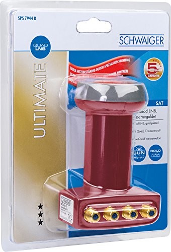 Schwaiger GmbH Schwaiger bardzo odporne na wysokie temperatury Sun Protect Quad-LNB z cegły 4004005152654