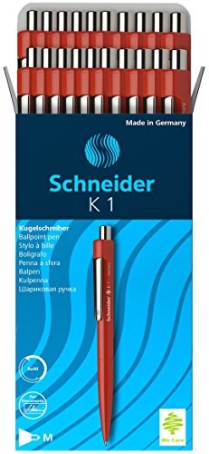 Schneider ciśnienia długopis K 1, m, trwały, czerwony 3152