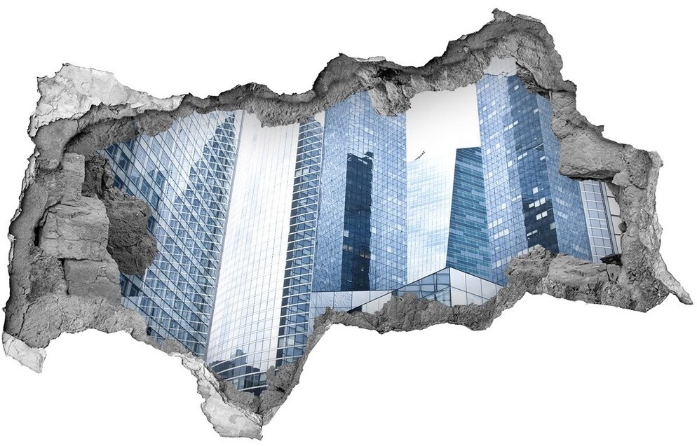 Wallmuralia.pl Fototapeta dziura na ścianę 3d Drapacze chmur