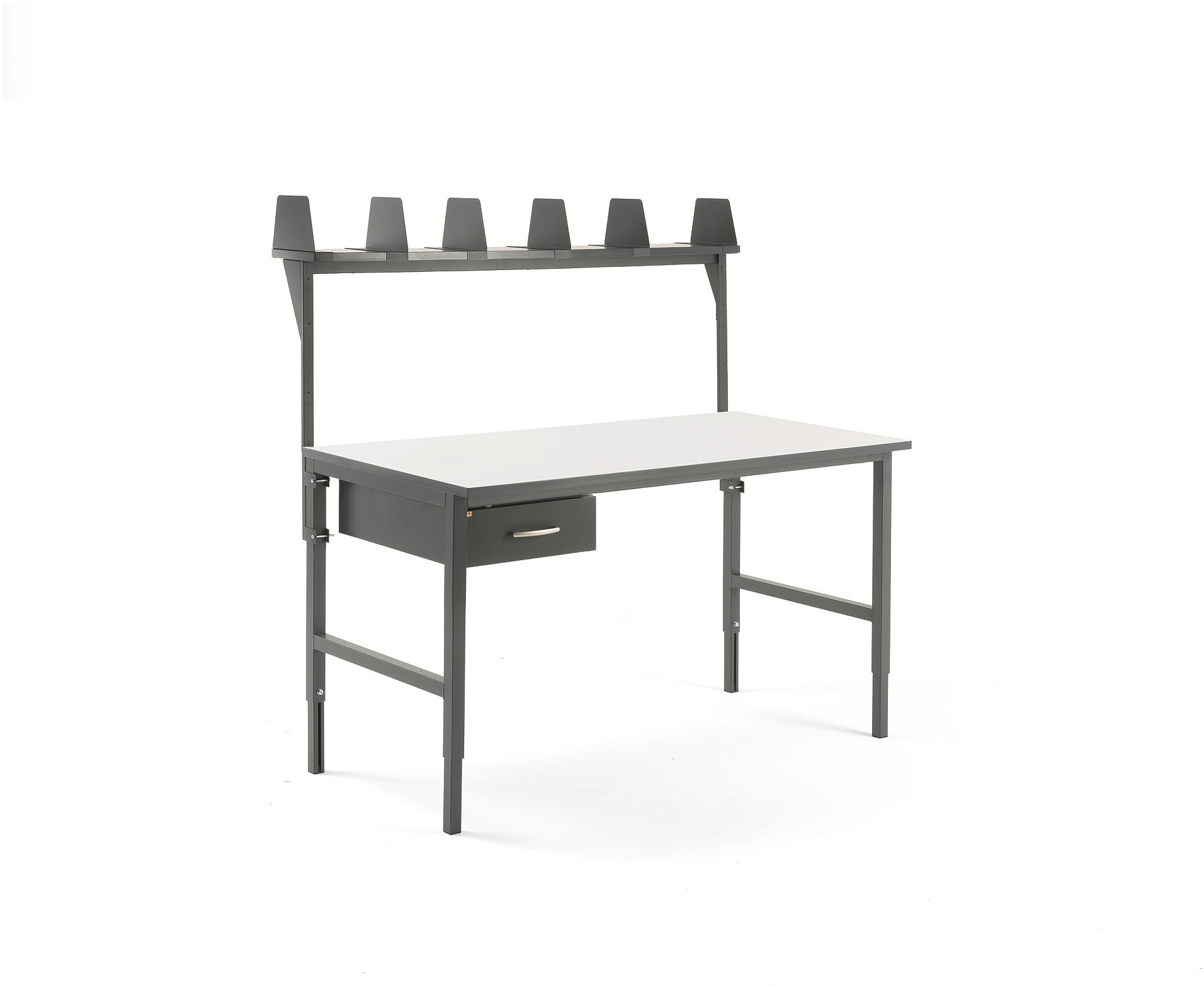 AJ Produkty Kompletny stół roboczy CARGO, 1600x750 mm, 1 szuflada +półka górna