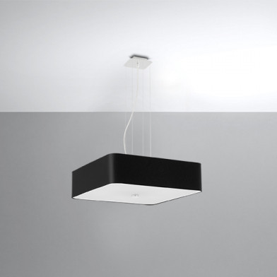 Sollux Lighting Abażurowa LAMPA wisząca loftowa OPRAWA kwadratowy zwis czarny SL824