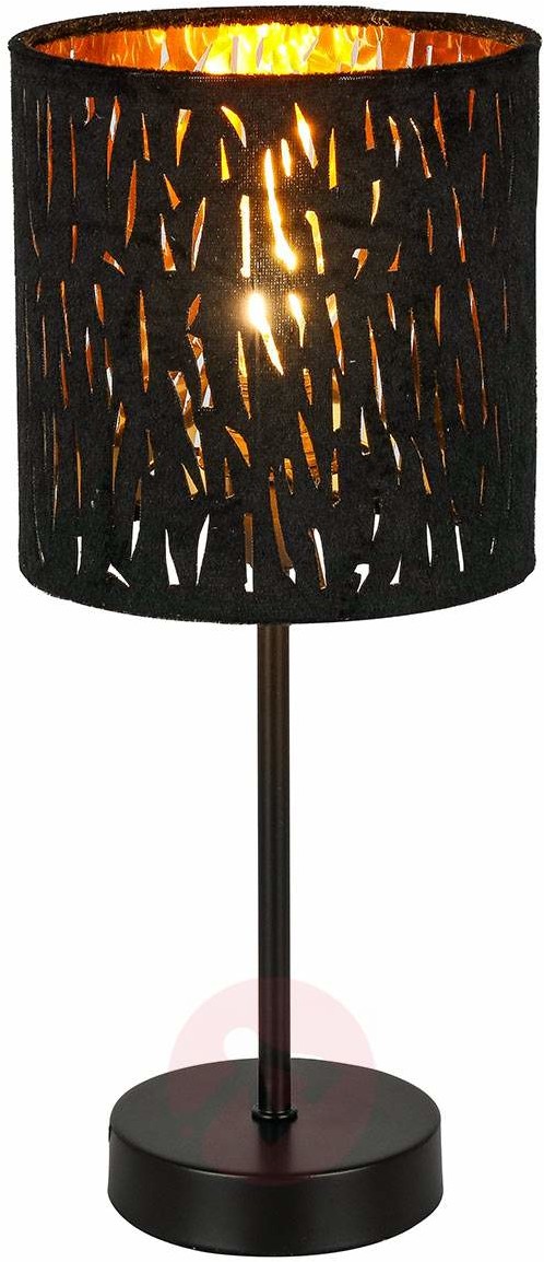 Globo Lampa stołowa Tuxon z czarno-złotym kloszem