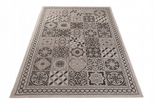 DYWAN SZNURKOWY FLOORLUX 80x150cm KAFELKI SILVER 165D-248B3