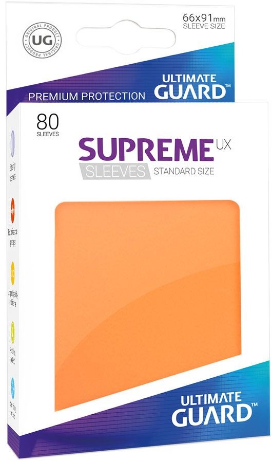 Ultimate Guard Guard Supreme UX Sleeves Standard Size Orange (80)