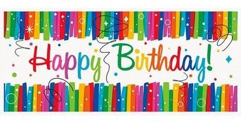 Unique Baner urodzinowy Rainbow Birthday 152x68 cm 1 szt U49567