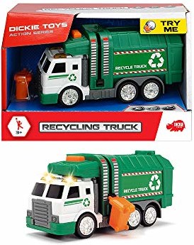 Dickie Toys Toys 203302018 Ciężarówka z recyklingu, zielona/biała 203302018