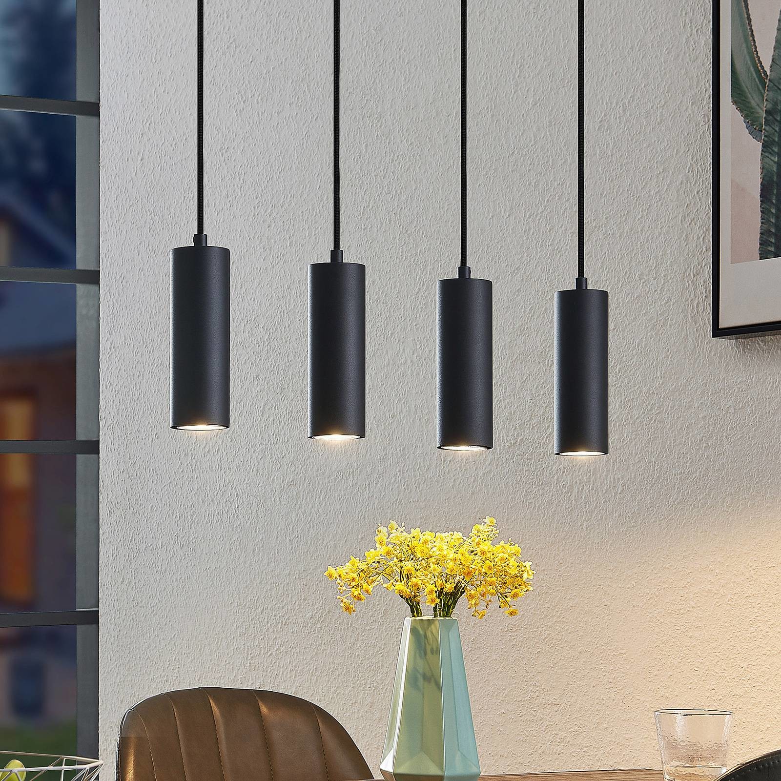 Lindby Maniva lampa wisząca czarna